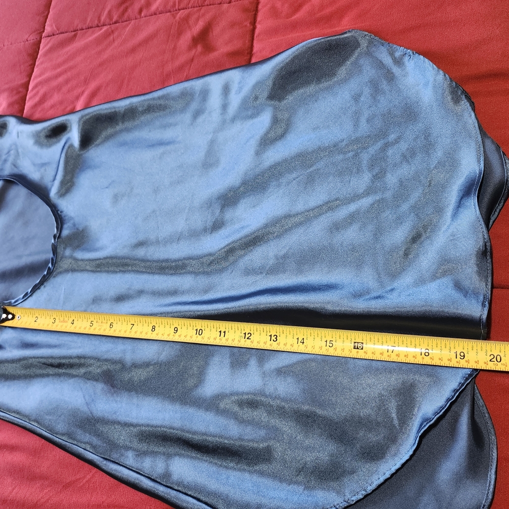 Vintage Honors Intimates Slip Nightgown Size S Deep V Back Teal Y2K Glam - Picture 11 of 11